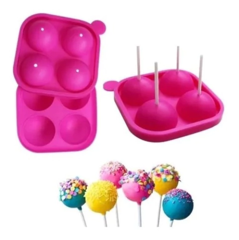 Molde De Silicona 4 Esferas - Ideal Sales De Baño, Chupetin, Cake pop