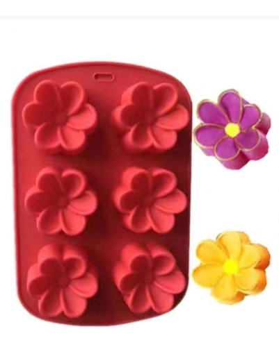 Molde De Silicona 6 Flores 3d - Modelo Plumería Rubra - Especial Jabones