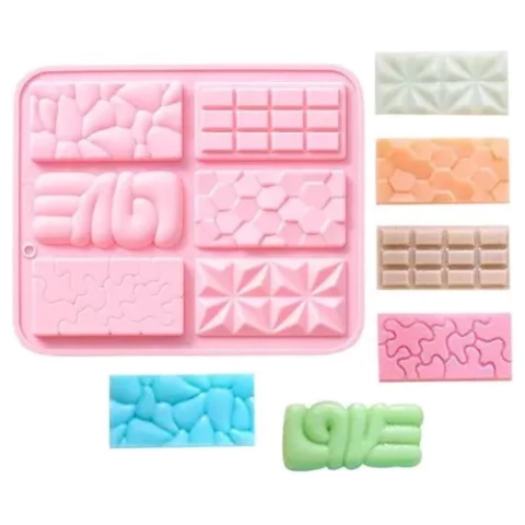 Molde Silicona Tabletas Chicas Para Jabón, Chocolate, Etc.