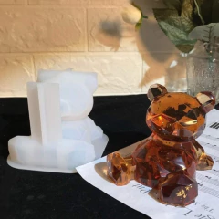 Molde De Silicona Oso Diamantado 3d Especial Para Resina en internet