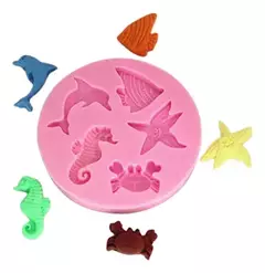 Molde Silicona Animalitos Del Mar Porcelana, Resina, Etc. - Lua Distribuidora
