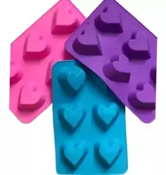 Molde Silicona Corazones X 6