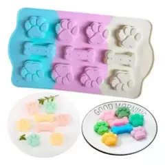 Molde De Silicona Huellas Mas Huesos Especial Para Jabones