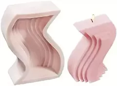 Molde De Silicona Zig Zag Ondas Curvas Vela