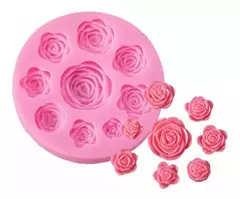 Molde silicona rositas x 9 cavidades