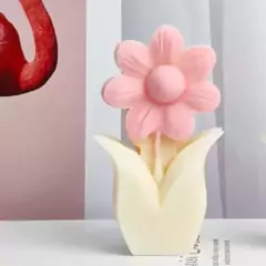 Imagen de Molde De Silicona Flor con Tallo y Hojas