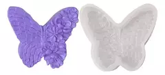 Molde Silicona Mariposa Con Pluma Y Flores Velas Resina Yeso