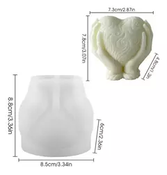 Molde De Silicona Corazon Con Manos Velas, Resina en internet