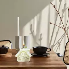 Molde De Silicona Casita 3d Con Doble Diseño Vela, Resina