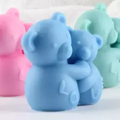 Molde Silicona Osos Abrazados Jabón, Velas, Resina, Yeso