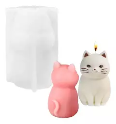 Molde Silicona Gato Sentado Velas, Jabón, Resina, Yeso