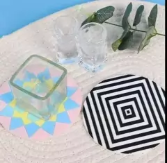 Molde Silicona Posa Vaso Rayas / Geometrico