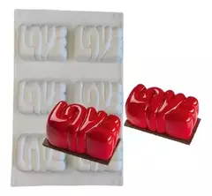 Kit Jabon: Molde Silicona 6 Love + Jabon + esencia + Colorante - comprar online