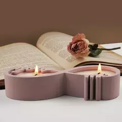 Imagen de Molde Silicona Porta Vela You Me Yeso Resina Velas