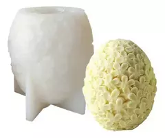 Molde Silicona Huevo Floreado Especial Velas, Jabón, Resina