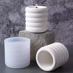 Molde de Silicona Flexible en Forma de Cilindro con Anillos – Ideal para Macetas, Porta Velas, Lapiceros y Proyectos de Resina, Yeso o Cemento - Lua Distribuidora