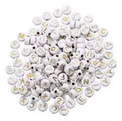 Imagen de Cuencas De Letras Plasticas Para Pulseras, Collares, Bijou, Etc.