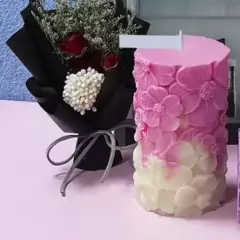Molde De Silicona Cilindro Flores en internet