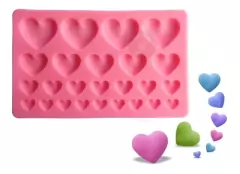 Molde Silicona Corazones 4 Medidas