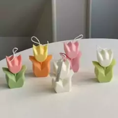 Molde De Silicona Flor con Tallo y Hojas - tienda online