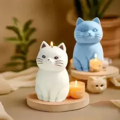Molde De Silicona Gato Sentado Chico Especial Velas, Jabón - Lua Distribuidora