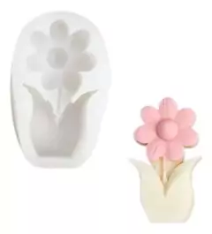 Molde De Silicona Flor con Tallo y Hojas - comprar online