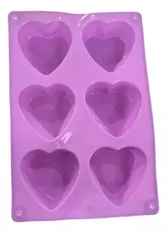 Molde Muffins Silicona Corazones X 6 - comprar online