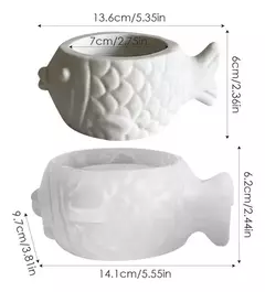 Molde Silicona Maceta Pez Porta Vela, Resina, Yeso - Lua Distribuidora