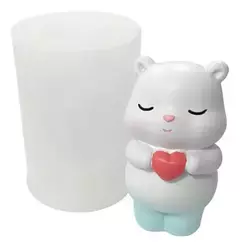 Molde Silicona Osito Con Corazon Velas, Jabón