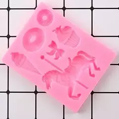 Molde De Silicona Caballo Carrusel Donut Fondant Porcelana - Lua Distribuidora