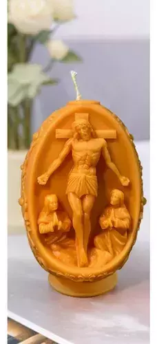 Molde Silicona Cristo En La Cruz Resina, Yeso, Velas, Jabón - Lua Distribuidora