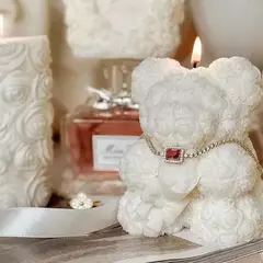 Molde Silicona Oso Rosas Ideal Velas Jabones Yeso Cemento - comprar online