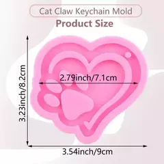 Molde De Silicona Corazon Con Huella, Llavero Para Resina - comprar online