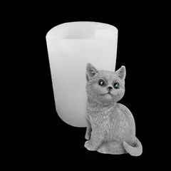 Imagen de Molde Silicona Gato 3d Para Resina, Yeso, Vela, Jabones