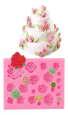 Molde Silicona Rositas X21 Ideal Porcelana, Fondant, Etc. en internet
