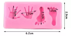 Molde Silicona Manitos Y Pies Ideal Porcelana Fria, Resina - comprar online
