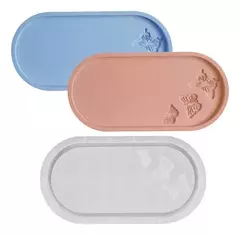 Molde Silicona Bandeja Ovalada Con Mariposas Resina, Yeso