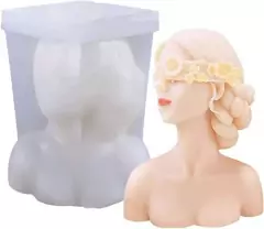 Molde Silicona Mujer Ojos Vendados Flores - comprar online