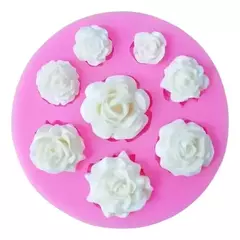 Imagen de Molde De Silicona Rosas X8 Para Porcelana, Fondant,etc