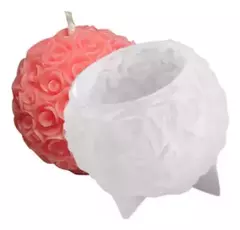 Molde De Silicona Bouquet Esfera De Rosas Para Velas, Resina