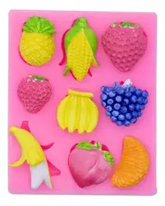 Molde Silicona Frutas Ideal Porcelana Fria, Fondant, Resina