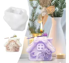 Molde De Silicona Casita 3d Con Doble Diseño Vela, Resina - Lua Distribuidora