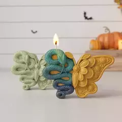 Molde Silicona Mariposa Con Serpiente Velas, Resina, Yeso - tienda online