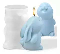 Molde Silicona Conejo Orejas Caídas Velas, Resina, Yeso