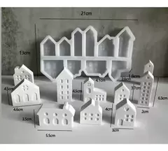 Molde De Silicona Casitas X10 Ideal Para Resina, Yeso - comprar online