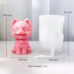 Molde Silicona Perrito Sentado Con Collar Velas, Resina,yeso - comprar online