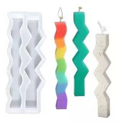 Molde De Silicona Zigzag 2 Cavidades Especial Para Velas - comprar online