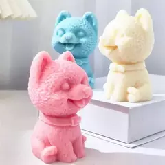Molde Silicona Perrito Sentado Con Collar Velas, Resina,yeso - tienda online