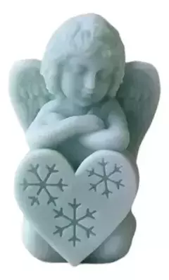 Molde Silicona Angel Arrodillado Con Corazon Resina Vela en internet