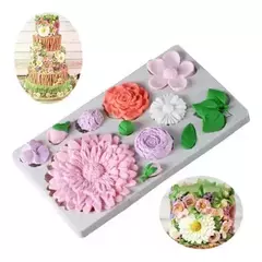 Molde Silicona Flores Ideal Porcelana Fria, Fondant, Resina